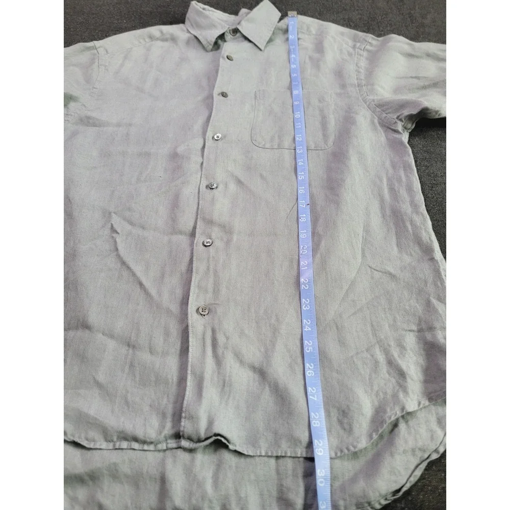 Vintage‎ Men's Banana Republic Irish Linen Button Up Long Sleeve Grey M Casual